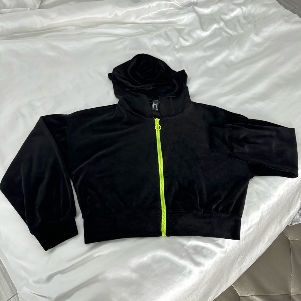 Forever 21 velvet zip up